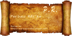 Perlusz Réka névjegykártya